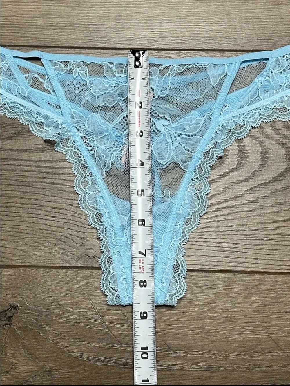 Victoria's Secret Very Sexy Lace Garter Slip And Thong Panty Set Blue Medium